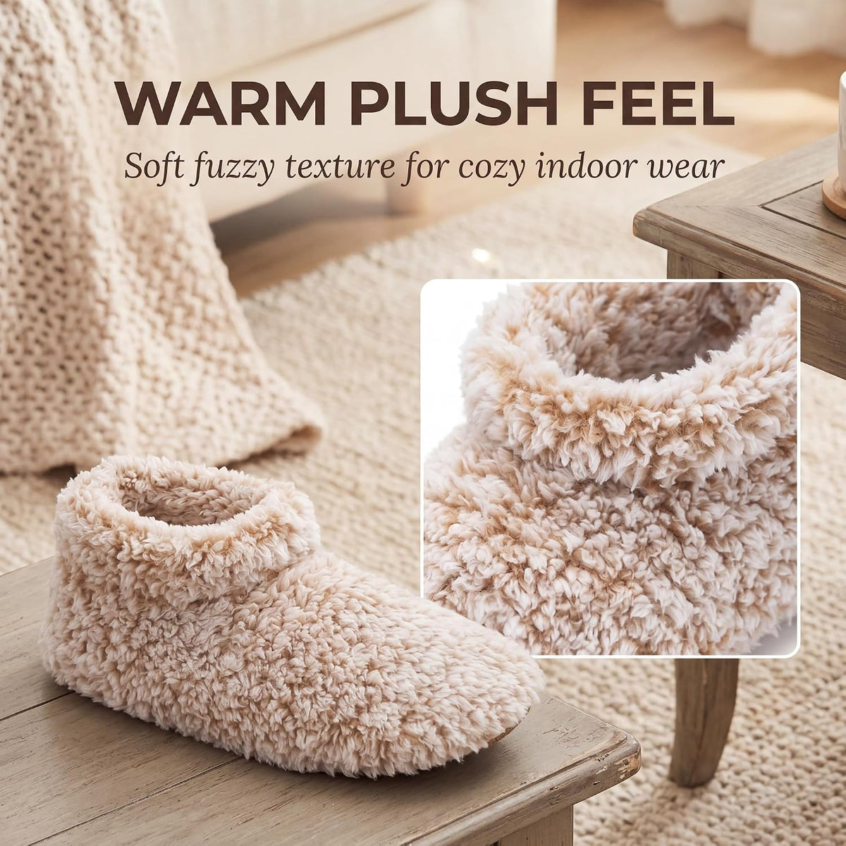 Cozylook Fuzzy Slippers for Women Indoor Soft Sole Slipper Socks