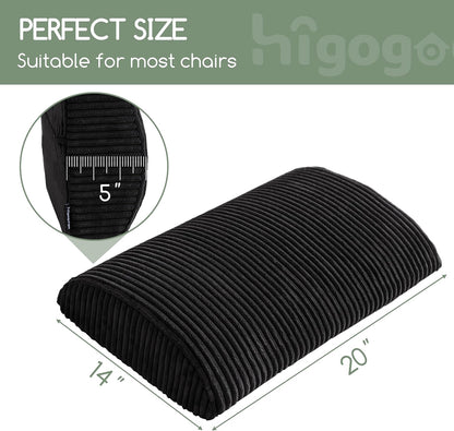 HIGOGOGO Lumbar Support Pillow for Recliner Chair/Accent Chair/Couch, Memory Foam Back Support Cushion for Elderly, Recliner Cushions for Back Rest, Pain Relief, Reading, Washable Cover, Dark Grey
