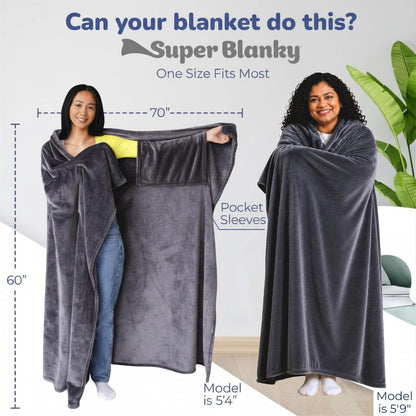 Super Blanky Wearable Blankets for Women & Men, Graduation Day Gift for Her, Cozy Gifts for Women, Wife Birthday Gifts Ideas