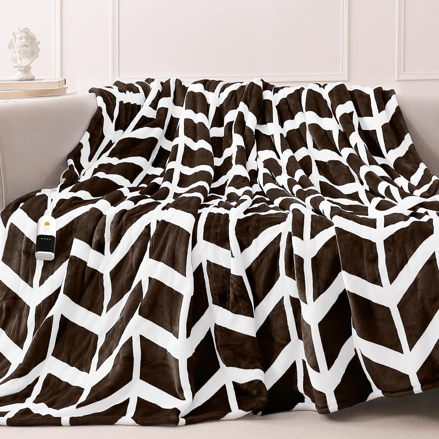 VENTIMI Electric Blanket Heated Throw, 50" x 60" Heated Blanket with 5 Heat Levels & 3 Hours Auto Off, Fast Heating Blankets with ETL & FCC Certification, Grey