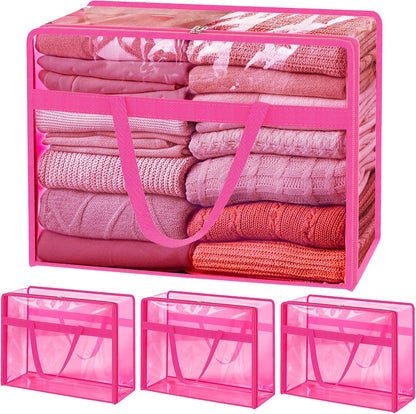 Blanket Storage Bags Extra Large 60L 4 Pack Clothes Organizer