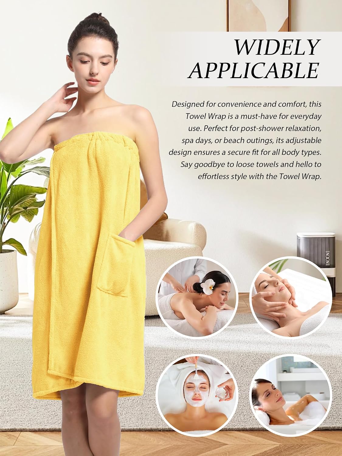 Women'S Soft Wrap Towel Full Length，Bath Robe After Shower Female Plush Long，Spa Bathrobes Lightweight With Pockets
