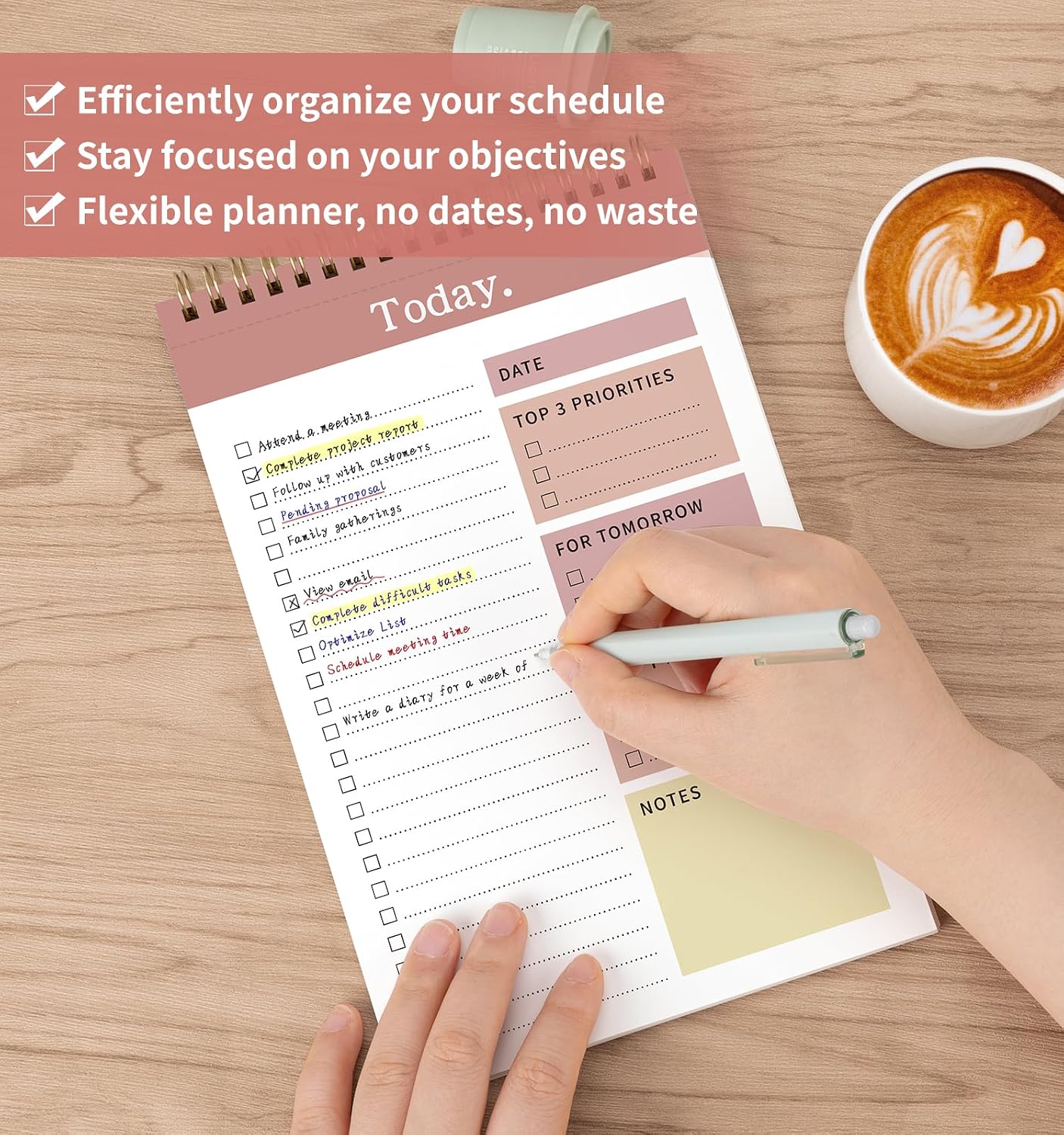 104 Pgs To Do List Notepad, 52 Undated Sheets Duplex-printed