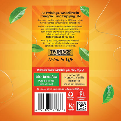 Twinings Extra Strong English Breakfast Black Tea Bags, 20 CT Box (6 Pack)