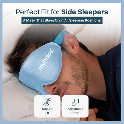 MyHalos® Sleep Mask – 3D Blackout Eye Mask for Women & Men, Side Sleepers, Zero Pressure Memory Foam Eyelash Friendly, Breathable,Award-Winning Sleep Aid for Travel (Black, 1 Count (Pack of 1)
