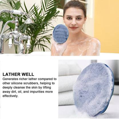 INNERNEED Soft Silicone Body Cleansing Brush Shower Scrubber, Gentle Exfoliating and Massage for All Kinds of Skin (Dark Green)