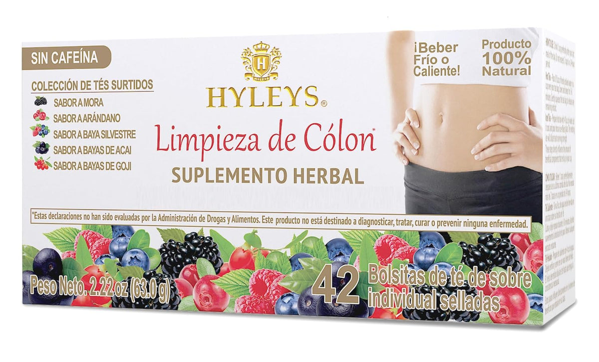 Hyleys Colon Cleanse Tea, Assorted, 42 Individually Wrapped Herbal Tea Bags