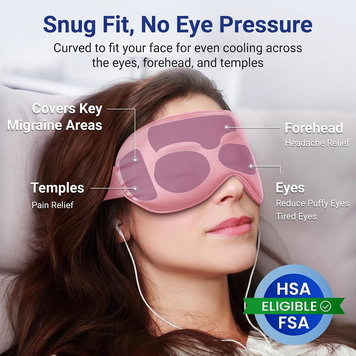 Cooling Eye Mask for Puffy Eyes: Fsa Eligible ltems Hsa, Migraines Headache Fast Relief After Surgery Care Cold Compress, Reusable Face Ice Pack Gel for Dark Circles, Gentle Weighted Sleep Mask Purple