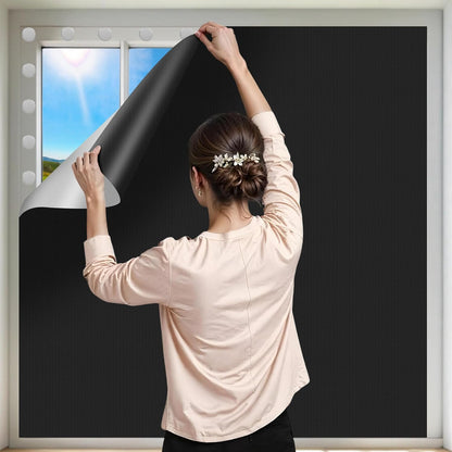 Black Out Window Cover Portable Blacout Curtain for Bedroom Blackout Blinds No Drill Cuttable Blackout Shades Adhesive Thermal Portable Temporary Darkening Kitchen Travel Skylight RV Dorm, 40x57 inch
