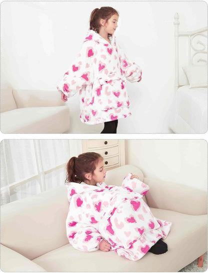 KFUBUO Wearable Blanket Hoodie for Adults Sherpa All Patterns Cat Oversized Sweatshirt Blanket with Pockets for Women