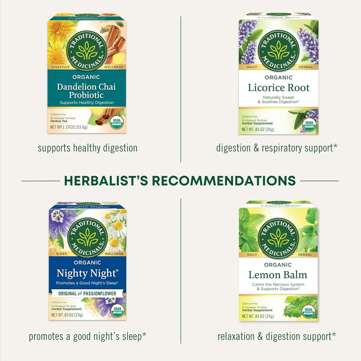 Traditional Medicinals Organic, Chamomile Tea - Supports Stress Relief and Relaxation - Kosher, Non-GMO, Caffeine-Free, Compostable - 16 Tea Bags