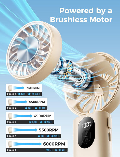 Aecooly Mighty Portable Handheld Fan | 20H Max Cooling | 3 Flexible Modes