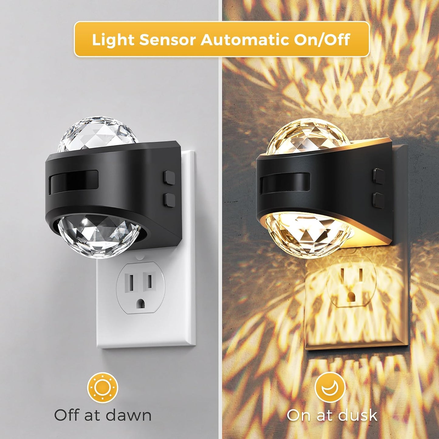 L LOHAS LED Night Light,Projector Night Light with Dusk to Dawn Sensor