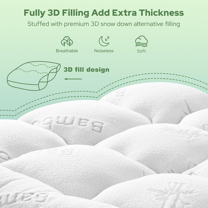 BEDLORE King Mattress Topper Viscose Derived from Bamboo, Thick Pillow Top Mattress Pad with Stretchable Pockets for 6"-18" Mattress, Soft Breathable Mattress Topper for Back Pain Relief(Dark Gray)