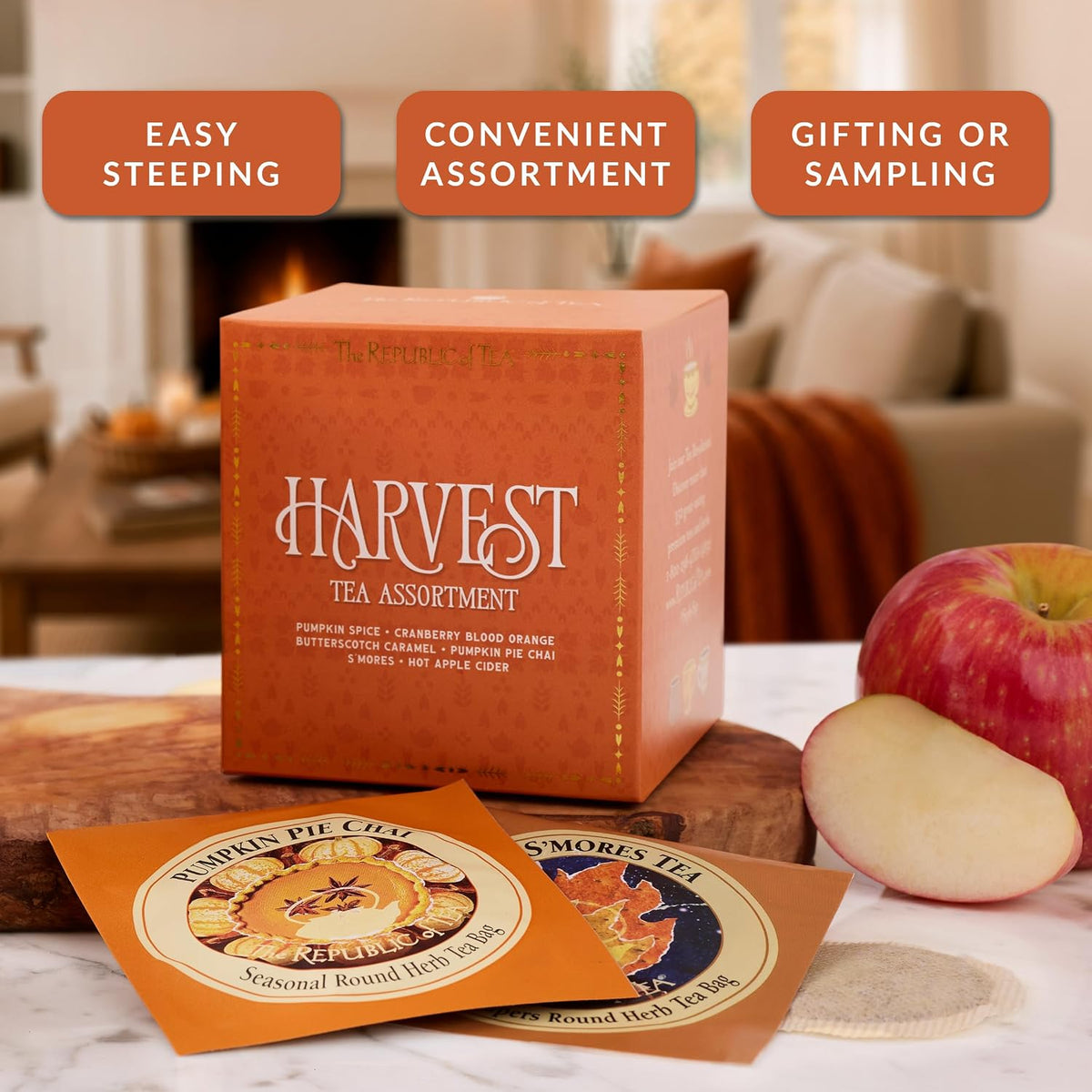 The Republic of Tea Harvest Tea Sampler Assortment, 24 Count
