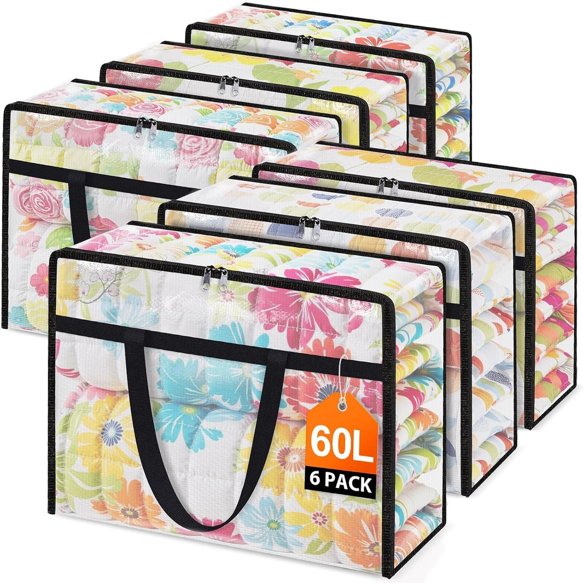 60L Clear Under Bed Storage Containers, Large Clothes Storage Bags