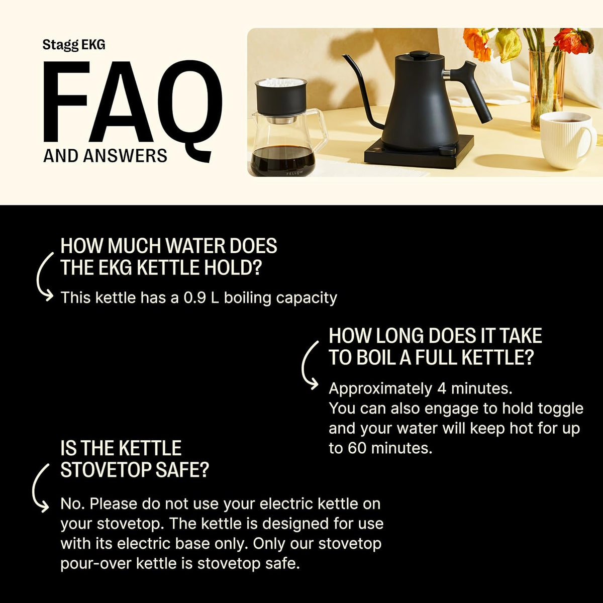 Fellow Stagg EKG Pro Gooseneck Electric Kettle, Brew Timer, 0.9 Liter