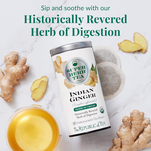 The Republic of Tea SuperHerb Organic Sri Lankan Ginger Herbal Tea, 36 Ct