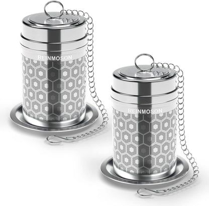 Reinmoson Large Tea Infuser for Loose Tea & Spice Infuser for Cooking, Extra Fine Mesh Tea Strainers, 304 Stainless Steel Loose Leaf Tea Steeper for Black Tea, Rooibos, etc