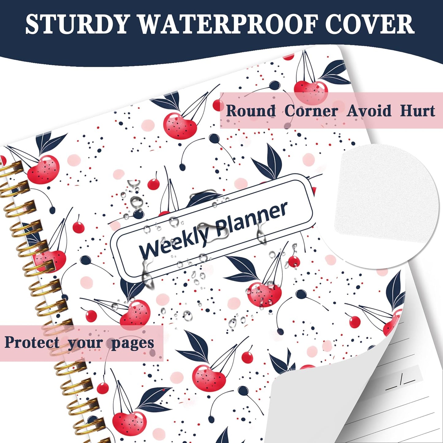 Undated Weekly Planner With Habit Tracker & To Do List 5.7 x 8.0 inch | Avoid Unfocused Busywork,Productivity Organizer,No-Bleed Thick Pages,Portable Size,Lay-Flat Spiral for Hands Free