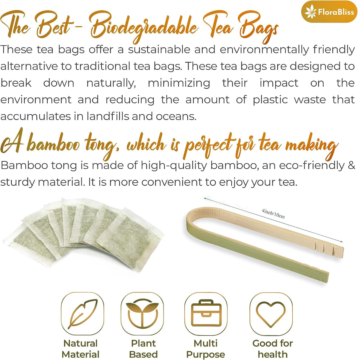 FloraBliss 50 Bags Turmeric, Ginger, and Cinnamon Tea. Added Chamomile