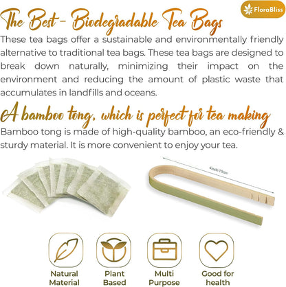 FloraBliss 50 Bags Turmeric, Ginger, and Cinnamon Tea. Added Chamomile