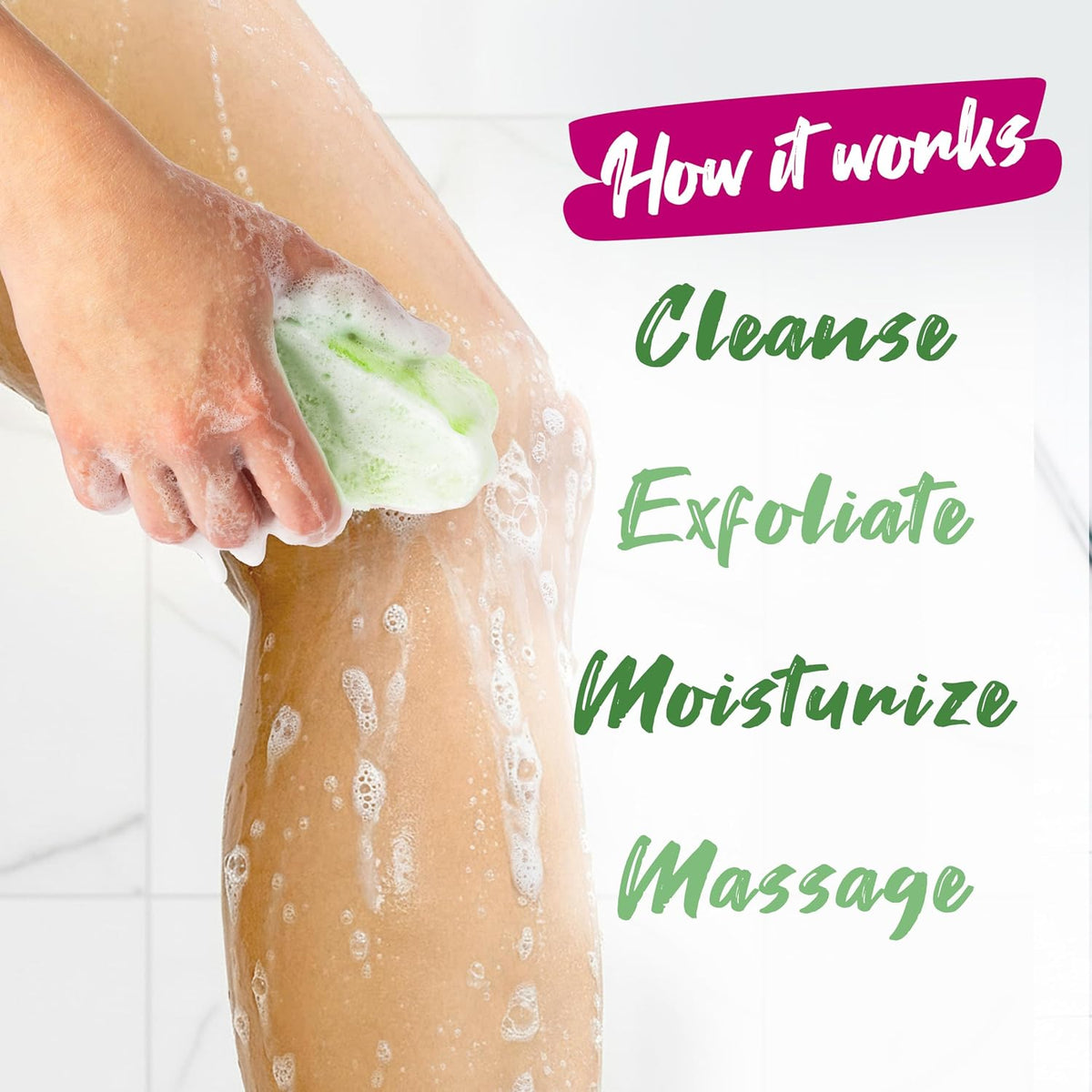 Spongeables Anti Cellulite Body Wash in a 20+ Wash Sponge, Citrus, 3 Count