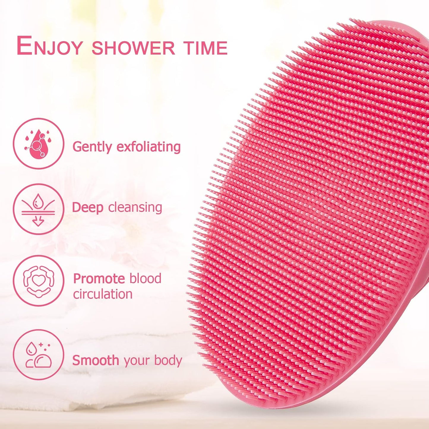 INNERNEED Soft Silicone Body Cleansing Brush Shower Scrubber, Gentle Exfoliating and Massage for All Kinds of Skin (Dark Green)