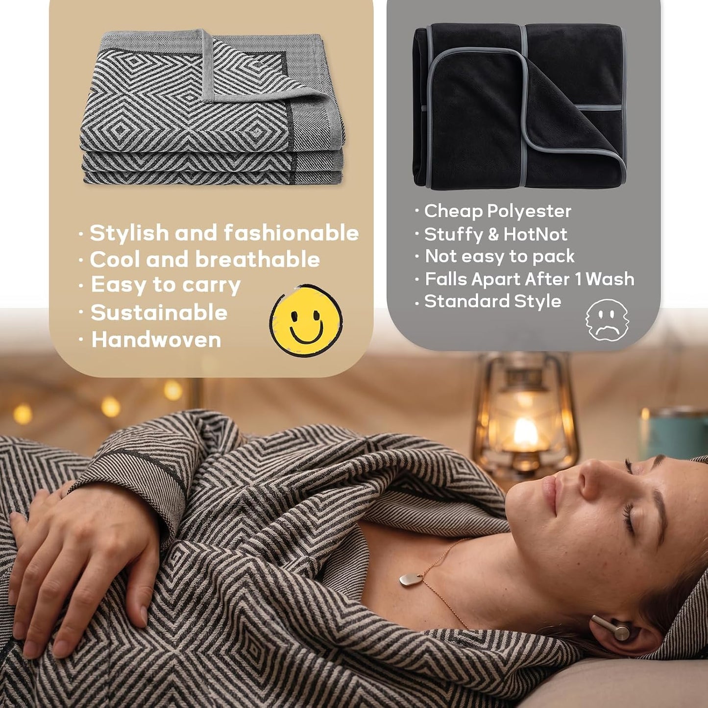 Travel Blanket Airplane - Ultra Soft & Lightweight Knit Design