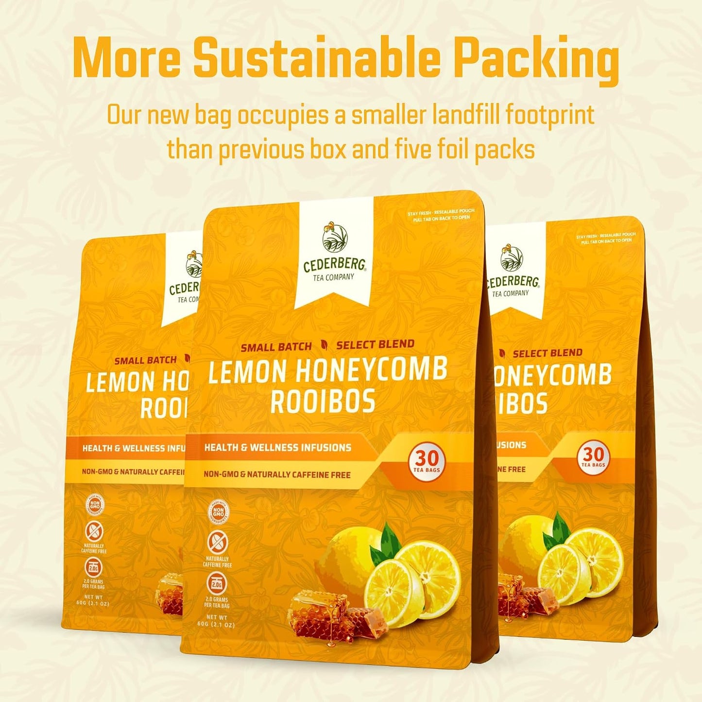Red Rooibos Tea 100 Teabags USDA Organic - Naturally Caffeine Free - Cederberg Tea Company