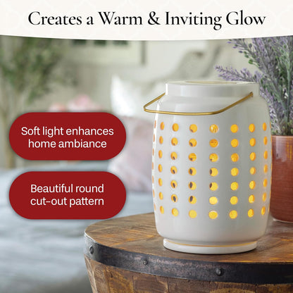 Candle Warmers ETC. Illumination Fragrance Warmer- Light-Up Warmer for Warming Scented Candle Wax Melts and Tarts or to Freshen Room, White Harmony
