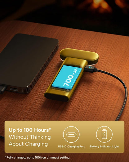86lux Book Light, Rechargeable Reading Light for Book in Bed