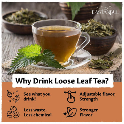 Eastanbul Nettle Loose Leaf Tea, Stinging Nettle Tea, 0.71oz