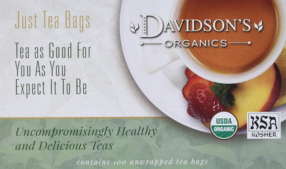 Davidson's Organics, Decaffeinated Earl Grey, 100-count Unwrapped Tea Bags