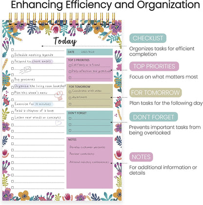 To Do List Notepad - To Do List Notebook for Work with 52 Sheets, Undated Daily Planner Perfect for Enhanced Productivity and Goal Achievement - Green