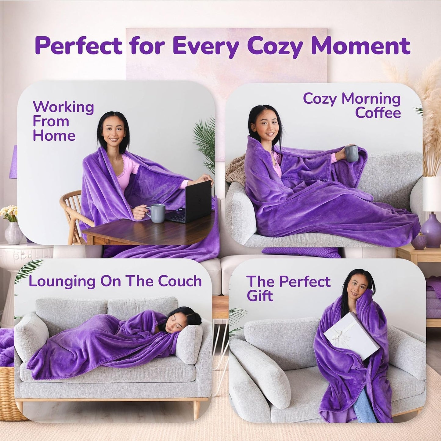Super Blanky Wearable Blankets for Women & Men, Graduation Day Gift for Her, Cozy Gifts for Women, Wife Birthday Gifts Ideas
