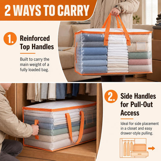 KYODOLED Clear Moving Bags Heavy Duty Extra Large, Storage Totes