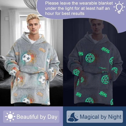 Fiosnow Sun and Moon Blanket Hoodies for Women and Men Adult Oversize Wearable Blanket Hoodies for Soft and Warm