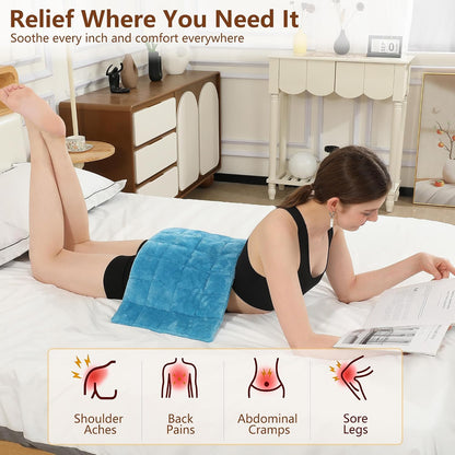 Electric Heating Pad HSA Eligible, Heated Pad for Back Neck Shoulder Pain Relif, Heating Pad for Period Cramps with 2H Auto Shut Off and 4 Heating Levels, 12"x24" Dark Grey