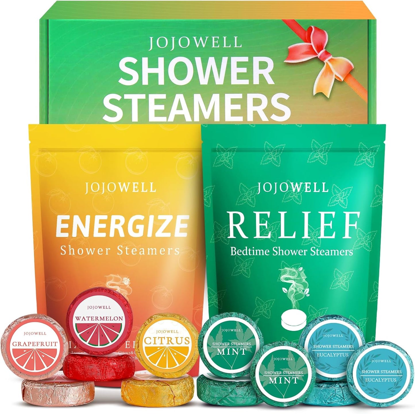 JoJowell Shower Steamers Aromatherapy - 18 Pack Birthday Gifts for Women & Men, Mom Wife Grandma Sister Her Teens, Self Care with Natural Essential Oils Relaxation Home SPA