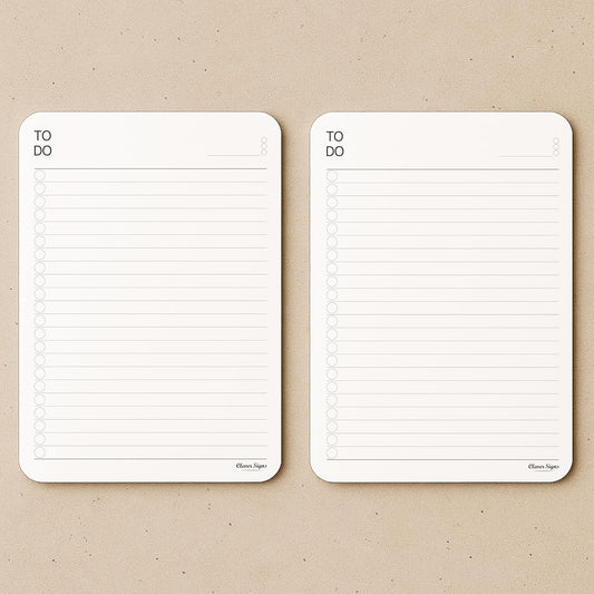 To Do List Notepad – (2 Pack, 50 Sheets Each) A5 Size (8.3"x5.8") Premium Thick Paper With Cardboard Back Support, Undated Daily Planner Notepad, Daily To Do List Notebook, Ruled Pages, Checkboxes, Deadline Column.