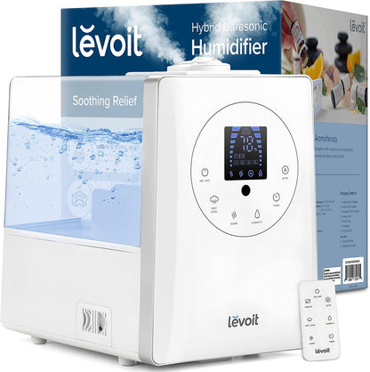 LEVOIT OasisMist 1000S (10L) Smart Humidifier for Home Large Room Bedroom, Last 100 Hours Suitable for Indoor Plant, Cover up to 600ft², Easy Top Fill, Remoter & Voice Control, Auto Mode, Quiet, White