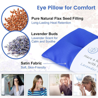 SuzziPad Lavender Eye Pillows for Relaxation with Aromatherapy, Weighted Mask for Sleeping, Hot & Cold Therapy Compress for Dry Eyes, Yoga Meditation Pillow, Purple, 4 Packs