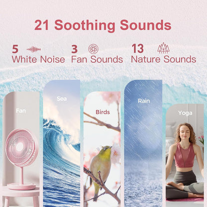 ANJANK White Noise Sound Machine Alarm Clock with Bluetooth Speaker, 21 Relaxing Sounds, 7 Night Lights,0-100% Dimmer/Sleep Timer/30-Level Volume Control,Sound Machine for Kids Adults Sleeping,Bedroom