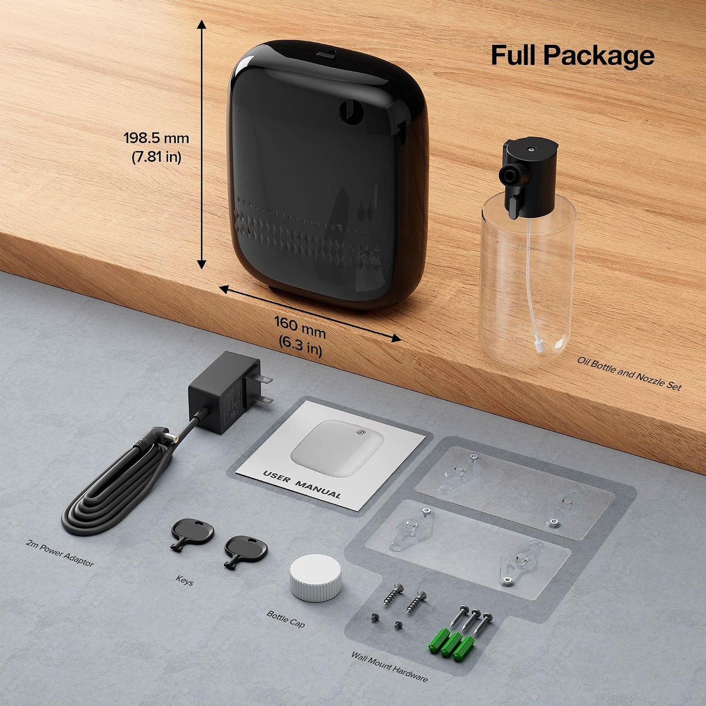 Airversa Waterless Essential Oil Diffuser for Home Large Room and Commercial Use, Up to 2000 sq ft, App Control Cold Air Diffuser, 400mL, DC-12V/1A Plug in Wall, Smart Scent Air Machine, ANW-White