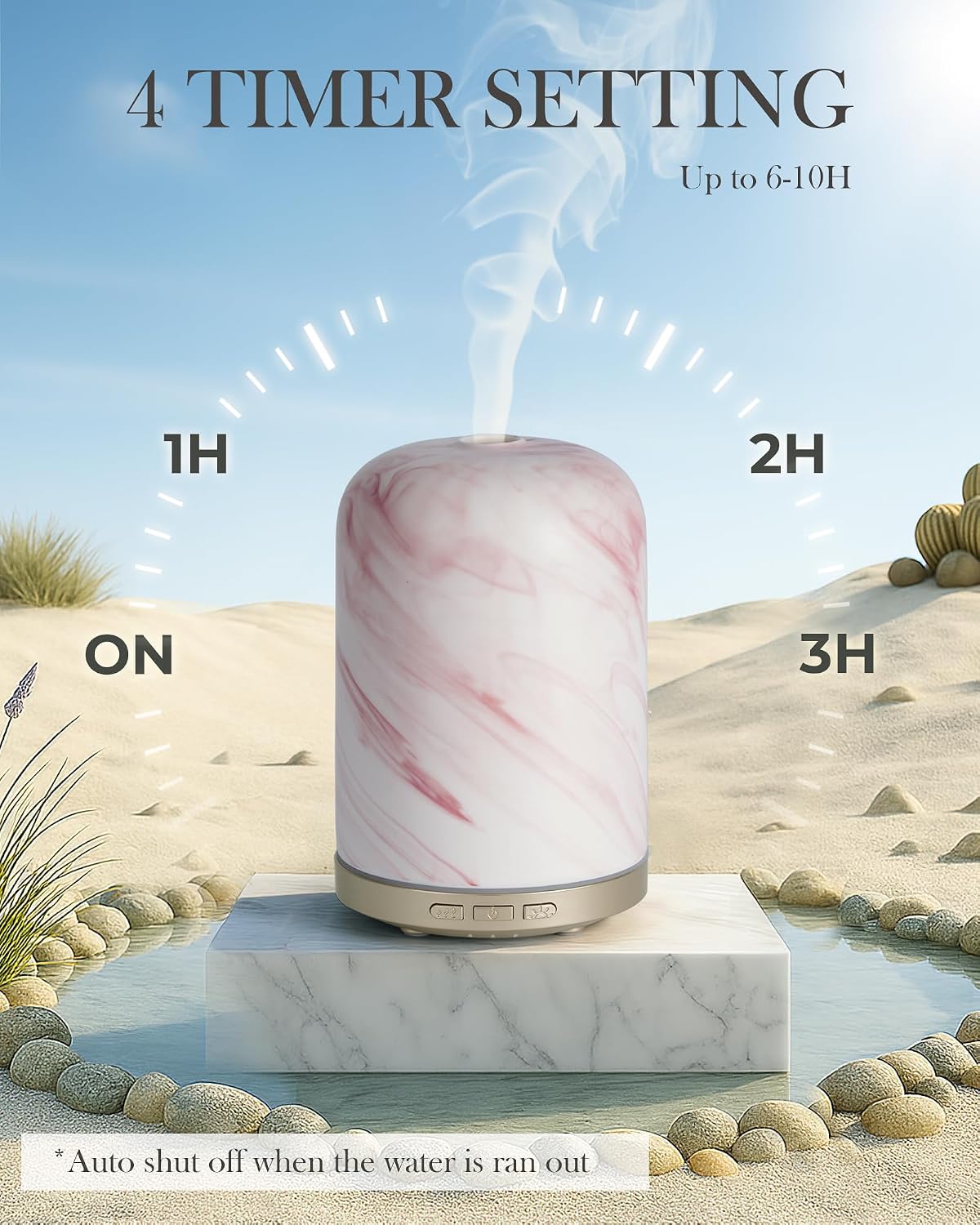 Essential Oil Diffuser - 2.4MHz Ultrasonic Glass Diffuser with Pulse/Continuous Mist & Night Light, Waterless Auto-Off, Silent Aromatherapy Diffuser for Home, Office, Yoga, Spa, Gifts & Home Decor.