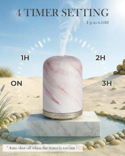 Essential Oil Diffuser - 2.4MHz Ultrasonic Glass Diffuser with Pulse/Continuous Mist & Night Light, Waterless Auto-Off, Silent Aromatherapy Diffuser for Home, Office, Yoga, Spa, Gifts & Home Decor.