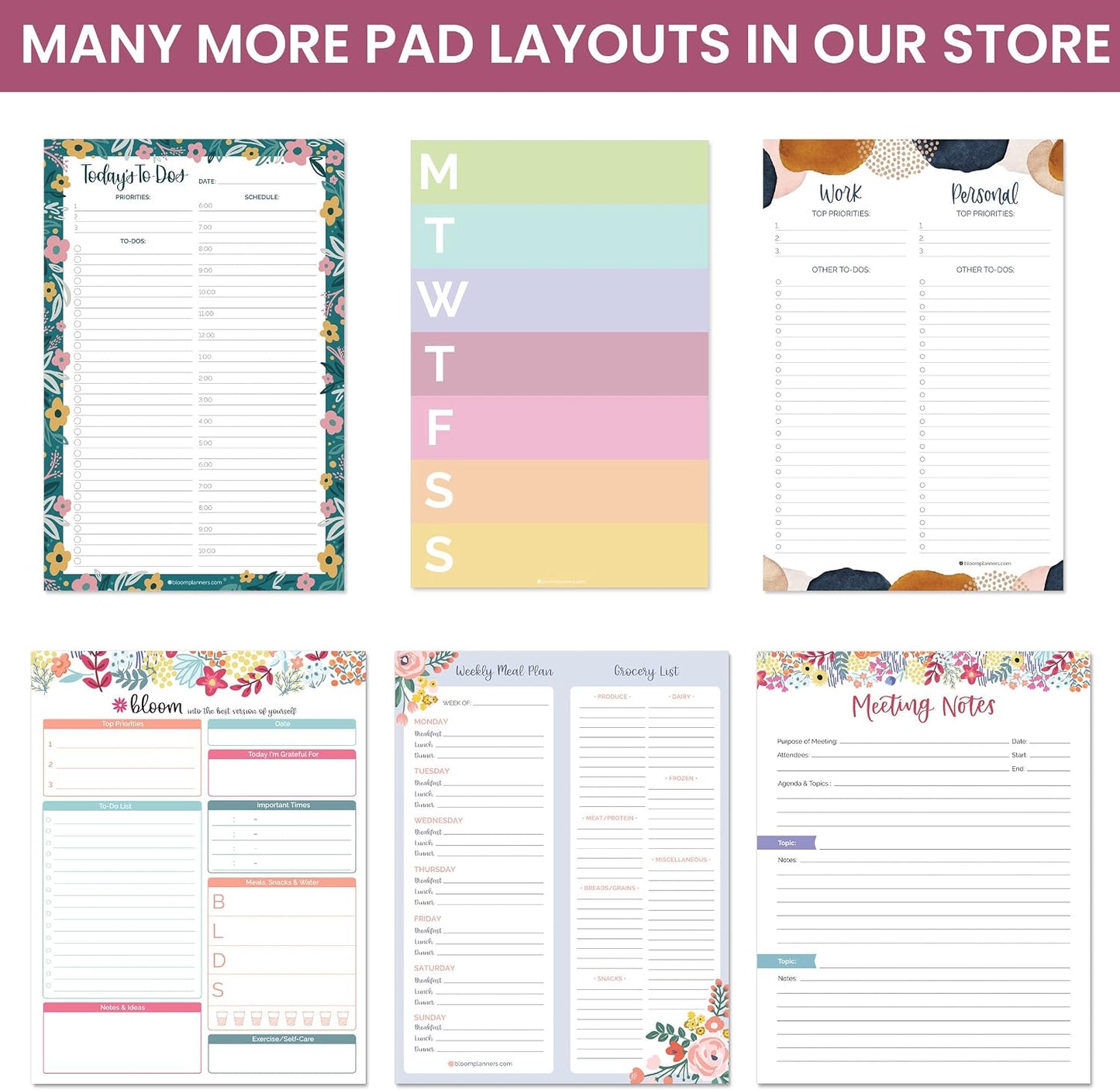 bloom daily planners Timed Work & Personal To Do List Planning Pad - ADHD Friendly Undated Tear-Off Hourly Checklist Notepad Appointment Organizer - 6" x 9" - Brushed Beige