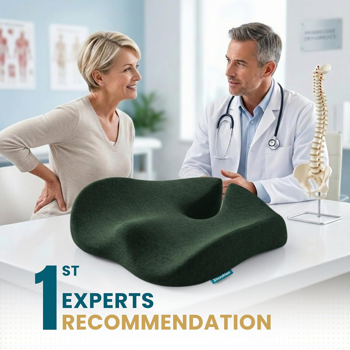 Pressure Relief Seat Cushion for Tailbone Pain, Sciatica & Coccyx Pillow