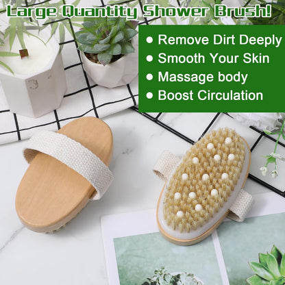 12 Pcs Dry Brushing Body Brush Exfoliating Brush with Massage Nodule Dry Skin Body Scrubber for Shower Bath Back Circulation Improvement Dead Skin Remove Beauty Exfoliator